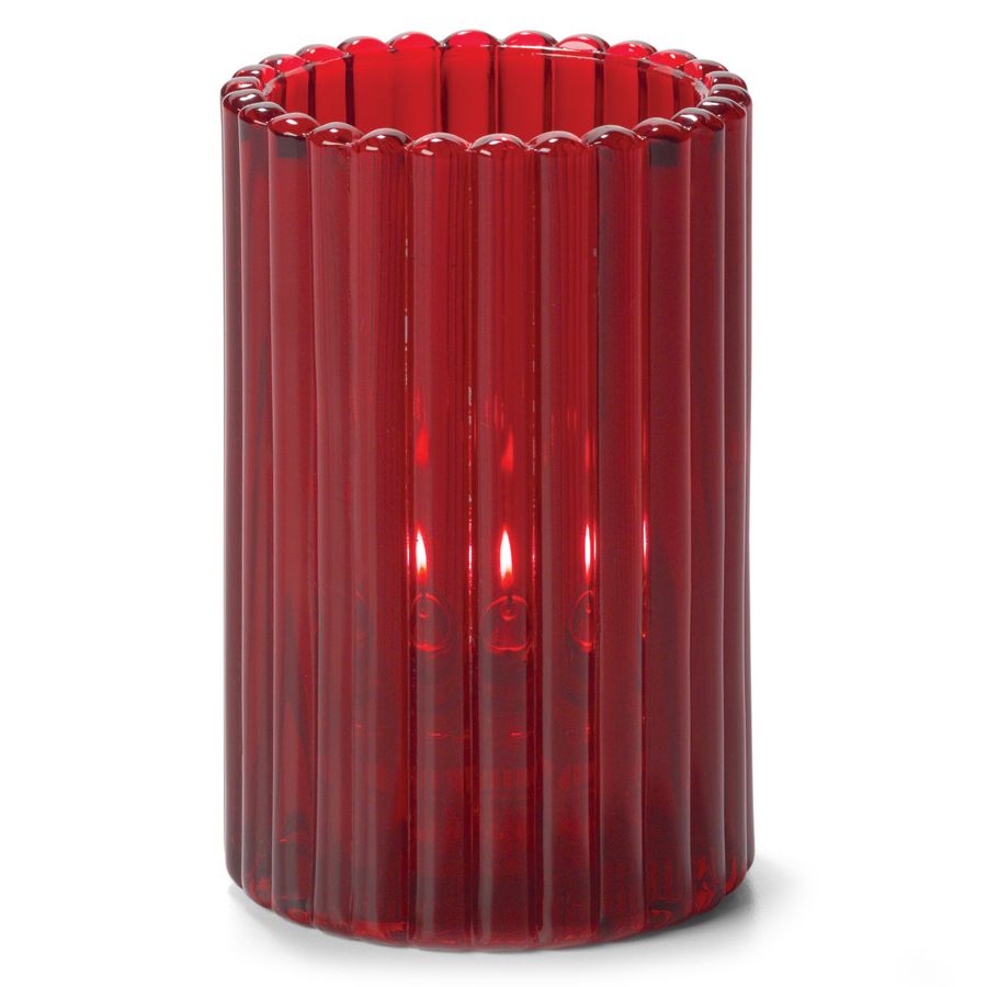 Hollowick Ruby Glass 5" Vertical Rod Cylinder Lamp