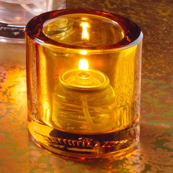 Hollowick Amber Thick Glass Tealight Lamp