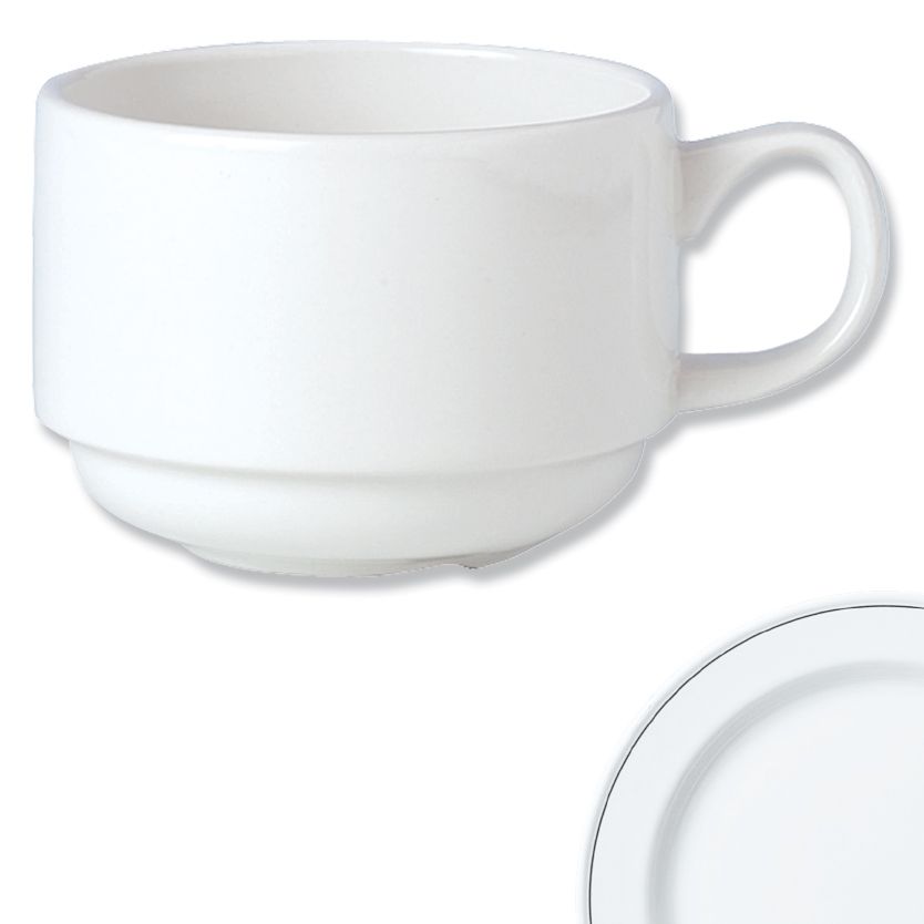 Steelite Performance Simplicity Black Line 6 Oz Slimline Stacking Cup