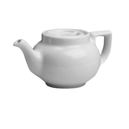 Hall&reg; China Bright White 8 Oz. Boston Teapot with Sunken Cover