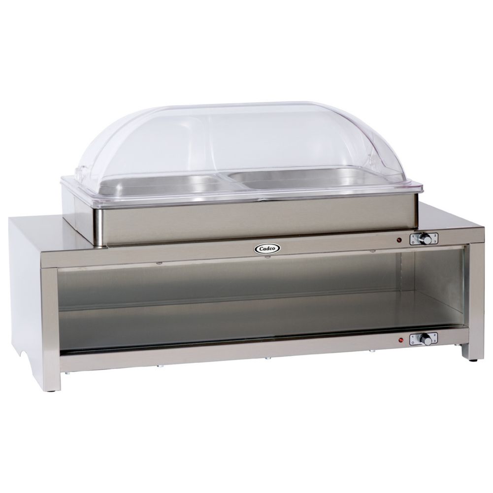 Cadco Stainless Warming Cabinet w/ Buffet Server, CMLB-C2RT