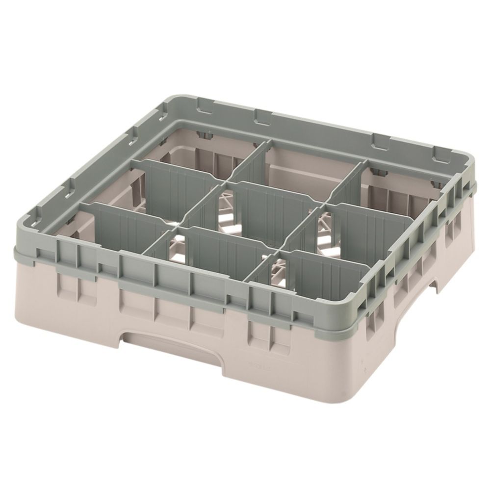 Cambro Camrack 9 Comp Full Size Glass Rack w/ Extender, Beige