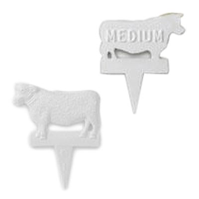 Spirit&trade; White Plastic Medium 1-3/4" Steer Steak Markers