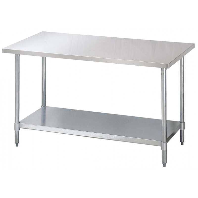 Worktable w/ S/S Top and Galvanized Legs, Undershelf, 30 x 48