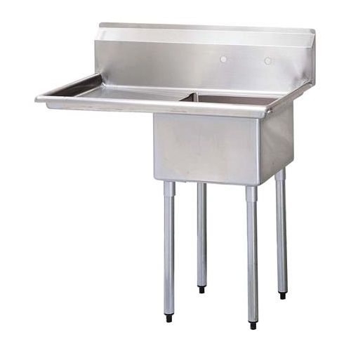 S/S One Compartment Sink w/ Left Side Drain Board, 18 gal