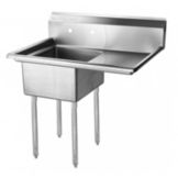 S/S One Compartment Sink w/ Right Side Drain Board, 18 gal