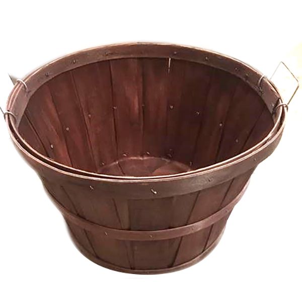 Mahogany Painted Bushel Basket, 18" x 12"