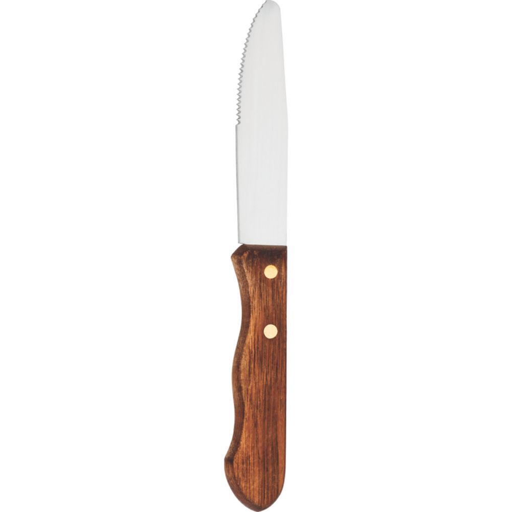 Walco Round Tip S/S Steak Knife w/ Dark Hardwood Handle