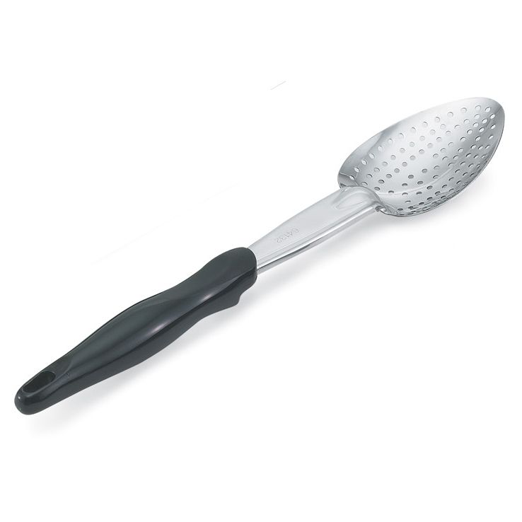 Vollrath Perforated S/S Basting Spoon w/ Black Ergo Grip Handle