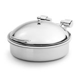 Intrigue&reg; Large Round S/S 6 Qt Induction Chafer w/ S/S Food Pan