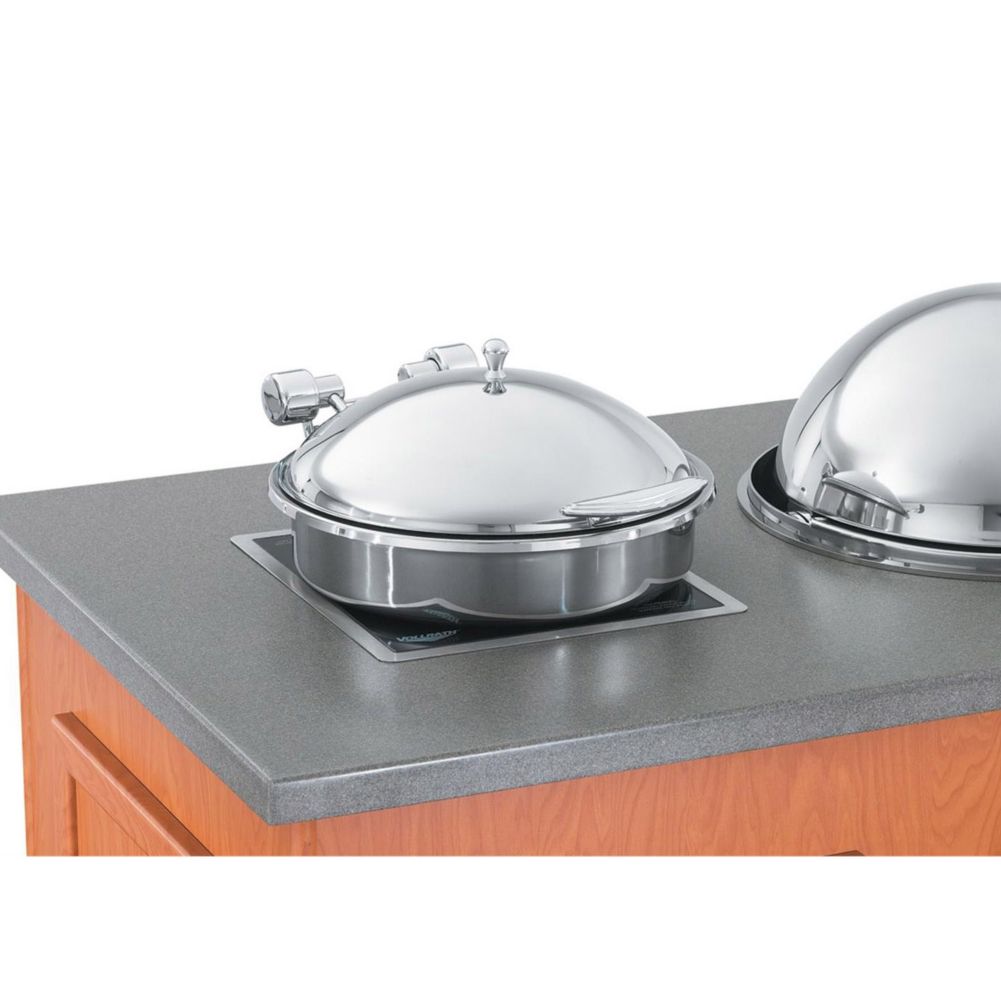 Intrigue&reg; Large Round S/S 6 Qt Induction Chafer w/ S/S Food Pan