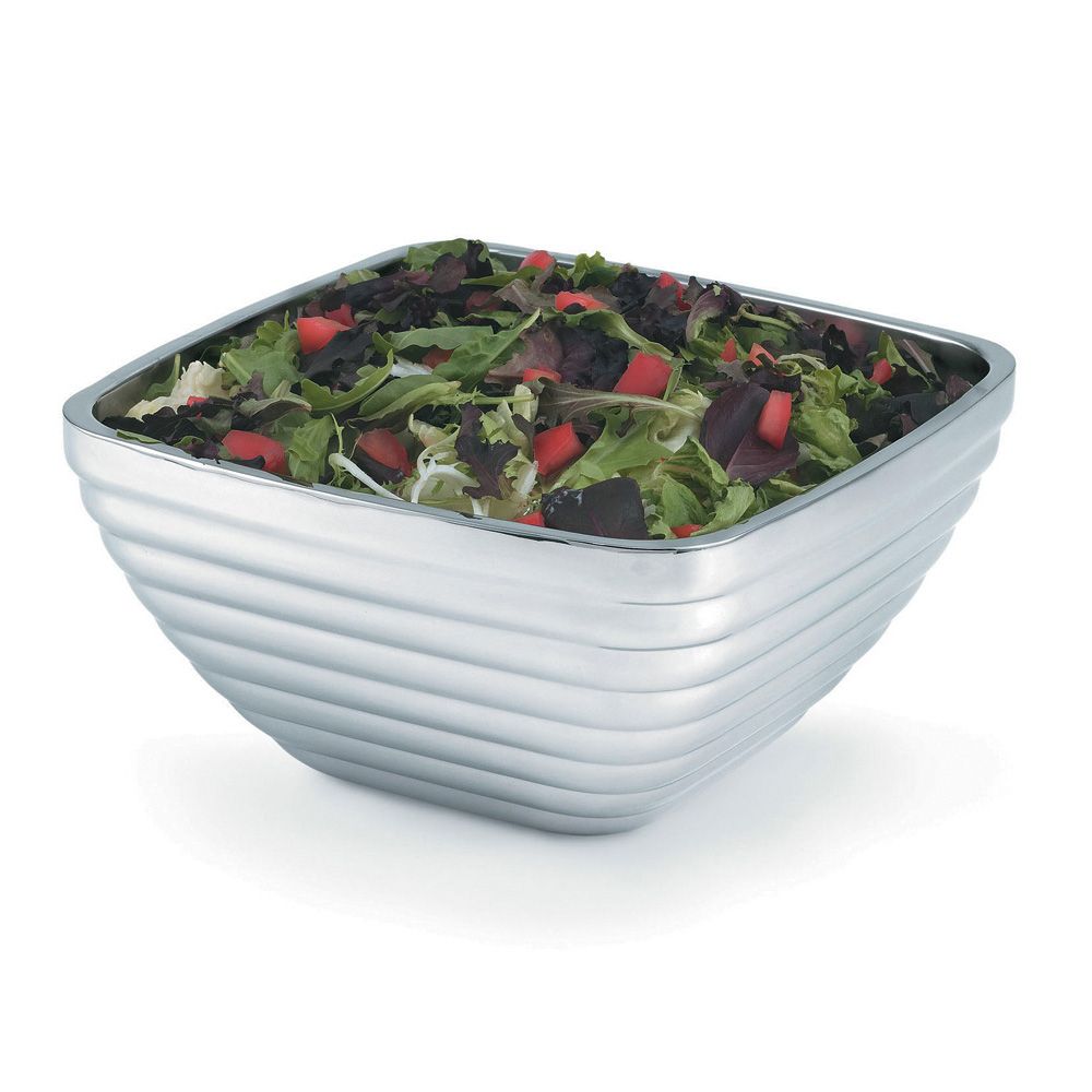 Beehive Style Square Double Wall S/S Serving Bowl, 8.2 Qt