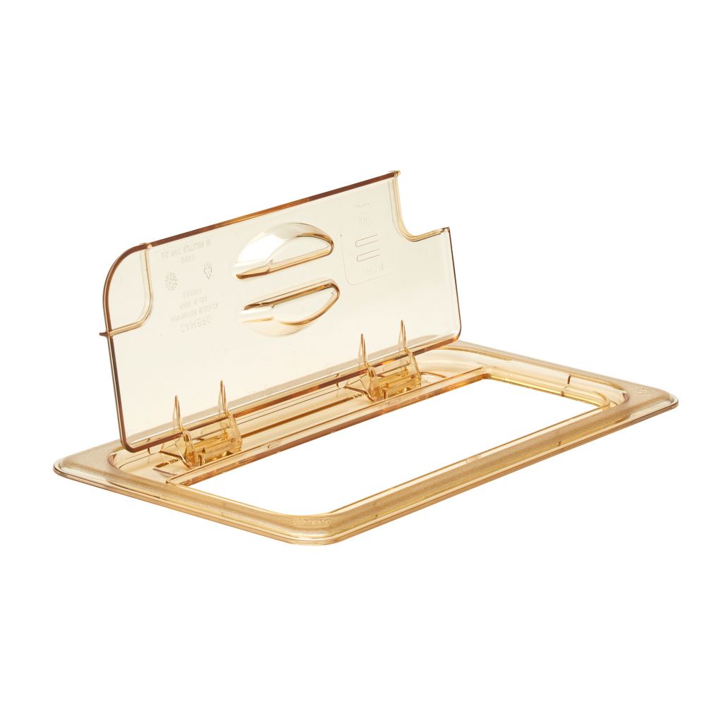 Cambro Amber 1/3 Size Notched H-Pan&trade; FlipLid&reg;