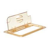 Cambro Amber 1/3 Size Notched H-Pan&trade; FlipLid&reg;
