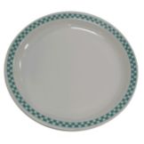 Homer Laughlin China Checkers Turquoise NR 10&frac12;" Plate