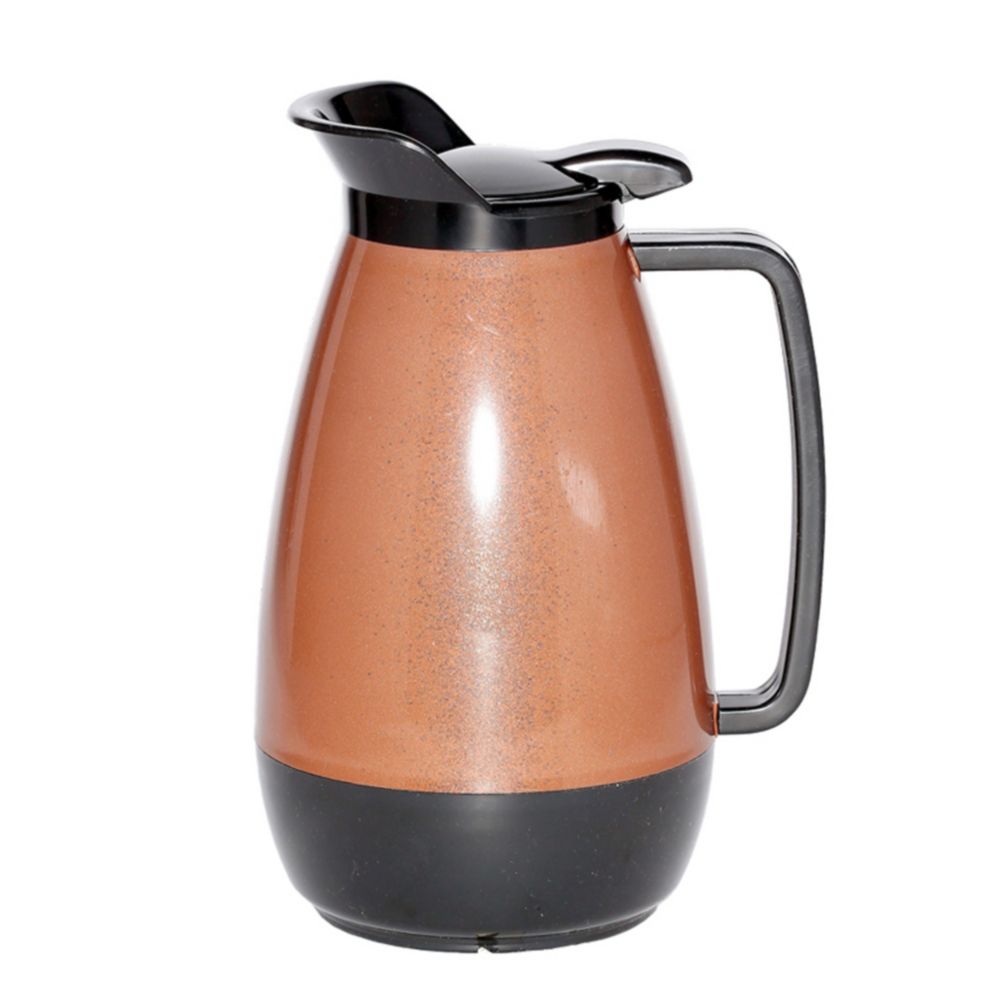 Service Ideas Thermo-Serv&reg; 1 liter Copper / Black Flip Top Server