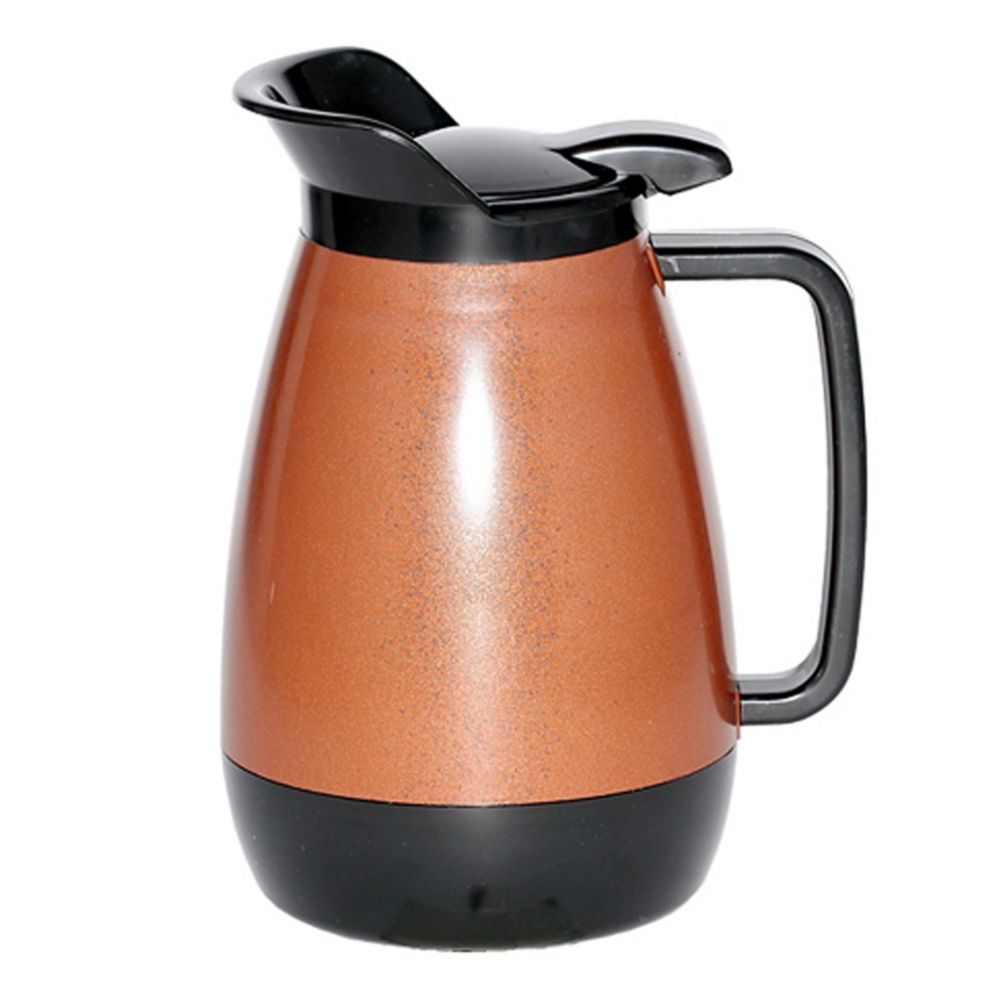 Service Ideas Thermo-Serv&reg; .6 liter Copper / Black Flip Top Server