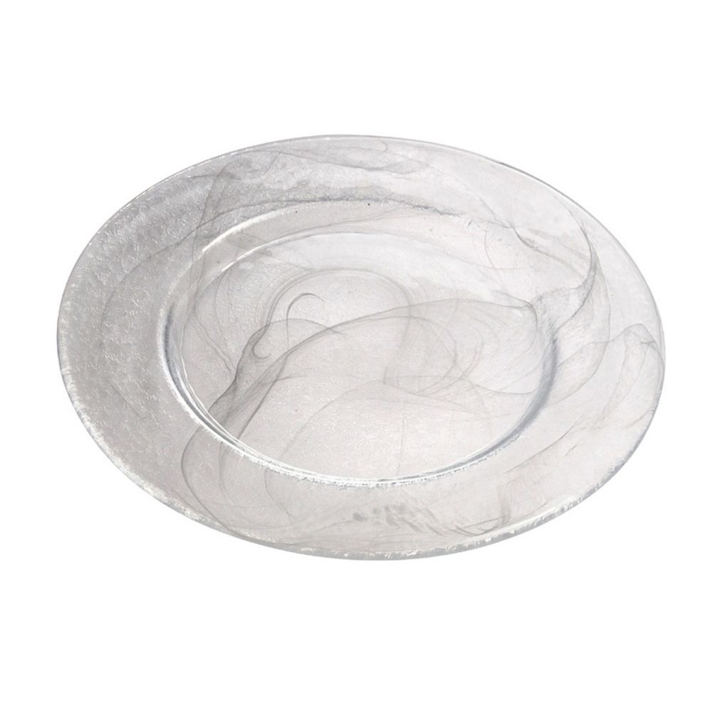 Service Ideas Tuscany Glass&trade; Standard Rim Shiny White Plate