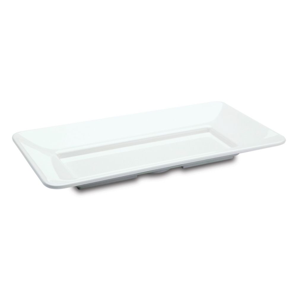 Delfin 15" x 8" White Rectangular Pacific Rim Tray