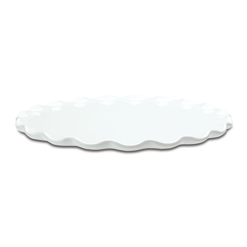 Delfin 11" x 1" White Round Ruffle Tray