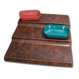 Delfin Mahogany Burl ABS Plastic 3-Tiered 24 x 30 x 4.5 Step Riser