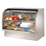 True&reg; S/S 2-Shelf Curved Glass Refrigerated Deli Case, 30 Cubic Ft