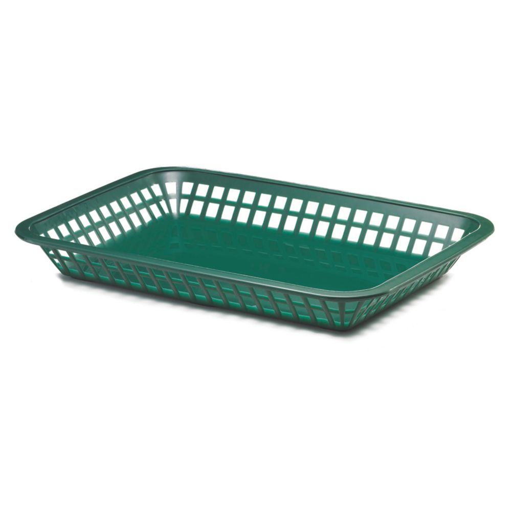 Tablecraft Green 11-3/4" Rectangular Mas Grande Platter Basket