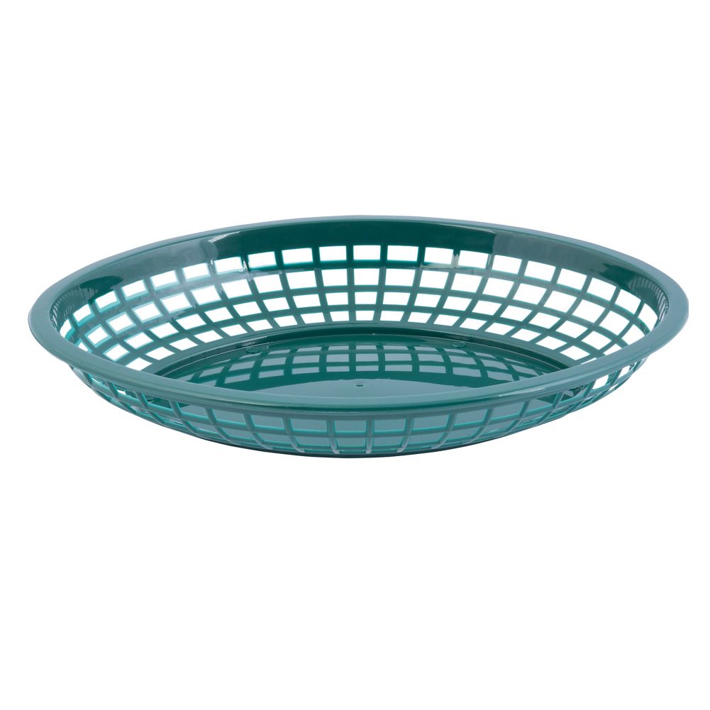 Tablecraft Forest Green Polyethylene 11-3/4" Jumbo Oval Basket
