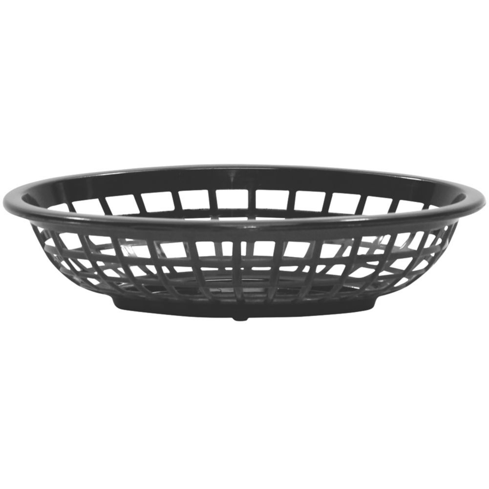 Tablecraft Black Polyethylene 7-3/4" Oval Side Order Basket