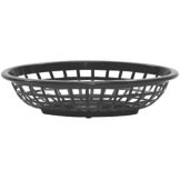 Tablecraft Black Polyethylene 7-3/4" Oval Side Order Basket