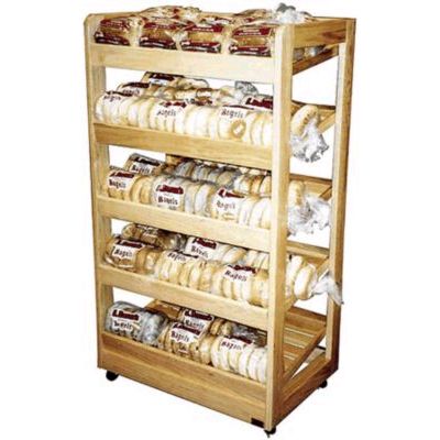 Portable Bakery Display Rack, Clear Finish, 31 x 20 x 55-1/2