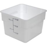 Carlisle Storplus&trade; White Square 12 Qt Food Storage Container