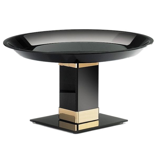 Cal-Mil&reg; 12" Black w/Gold Trim Pedestal
