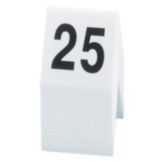 Cal-Mil&reg; 3" x 3" White w/Black Tent Tags (No.1-25)