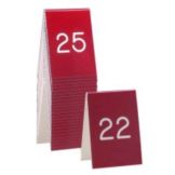 Cal-Mil&reg; 3.5" x 5" Red and White Number Tents (No. 1-25)