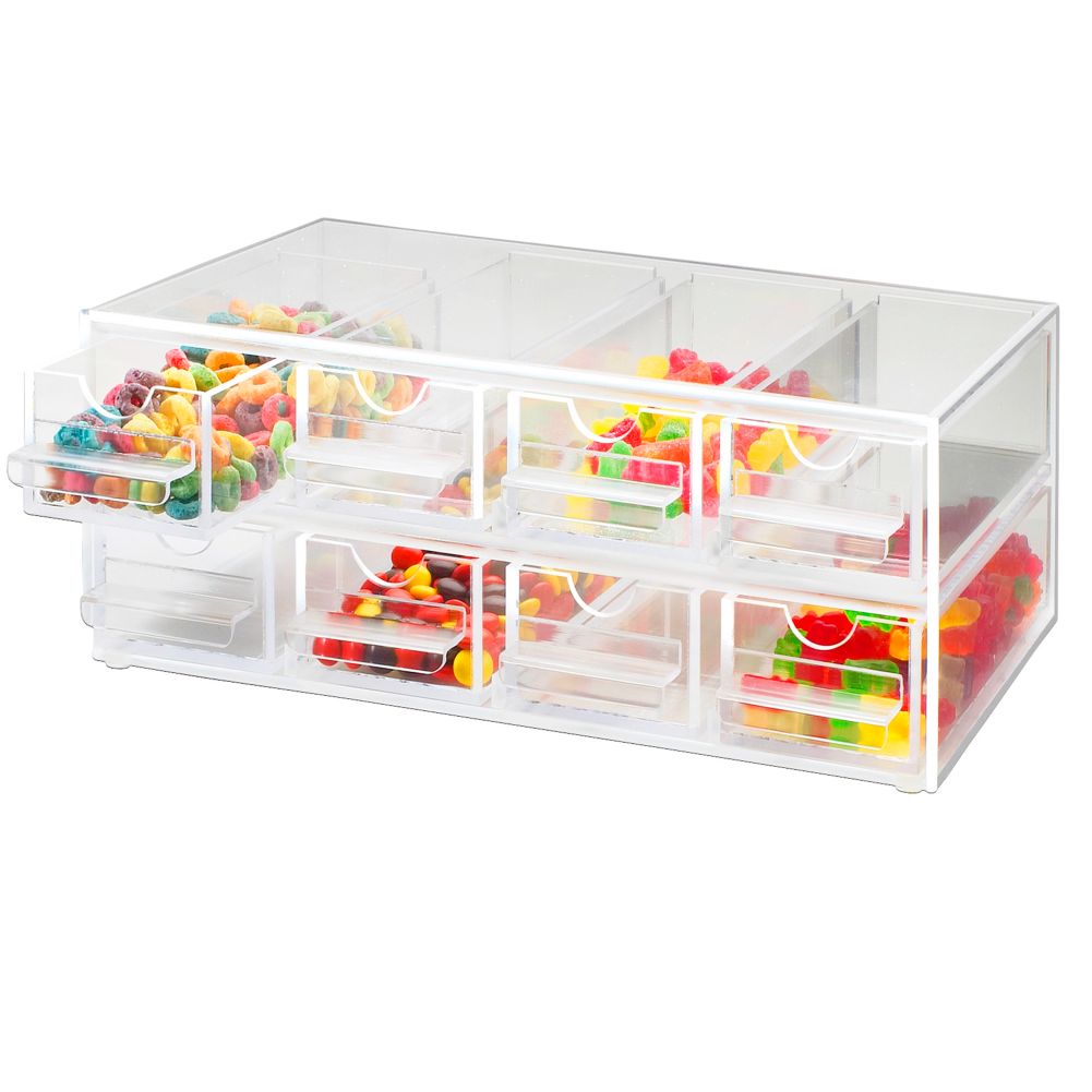 Cal-Mil&reg; Clear Acrylic 8 Drawer Topping Dispenser