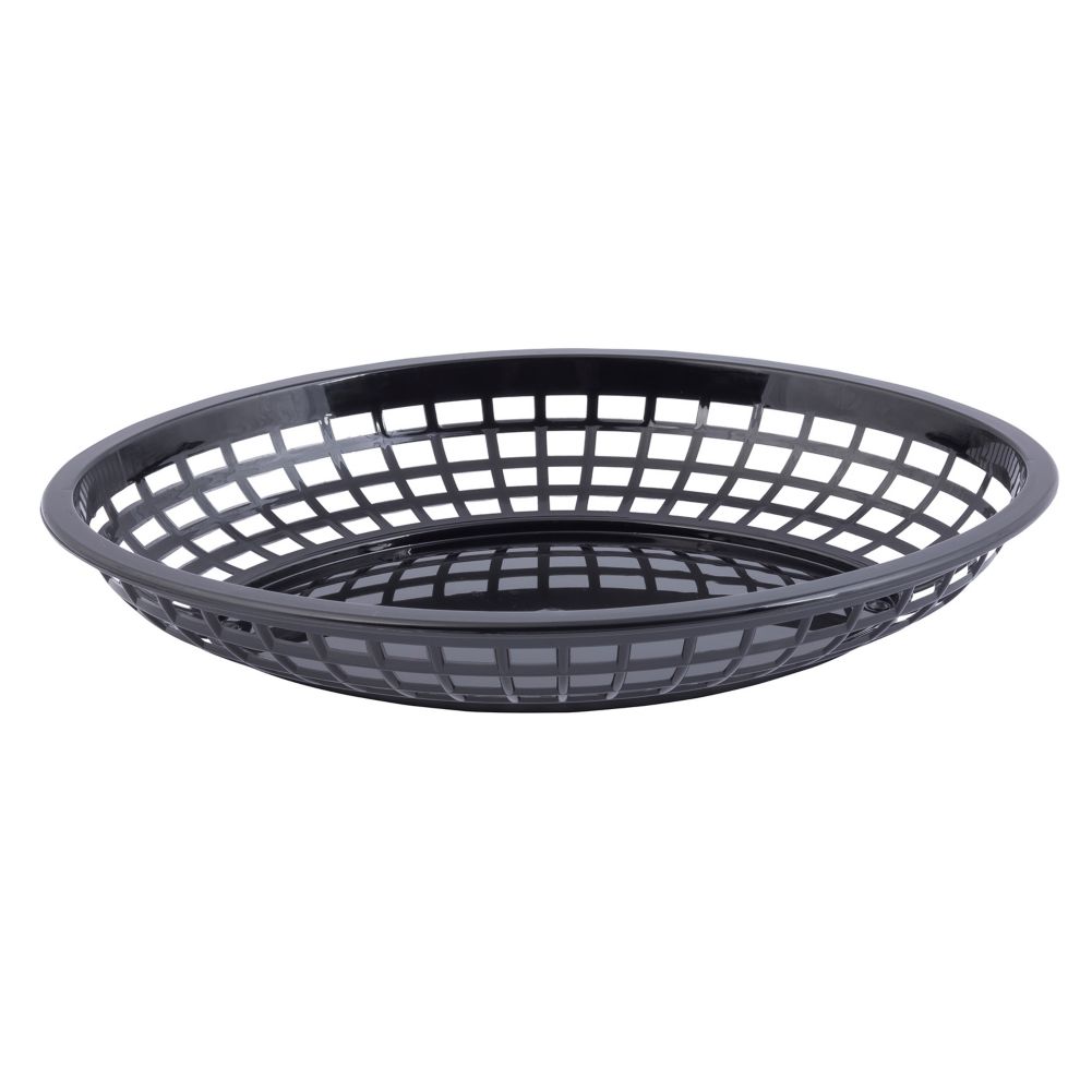 Tablecraft Black Polyethylene 11-3/4" Jumbo Oval Basket