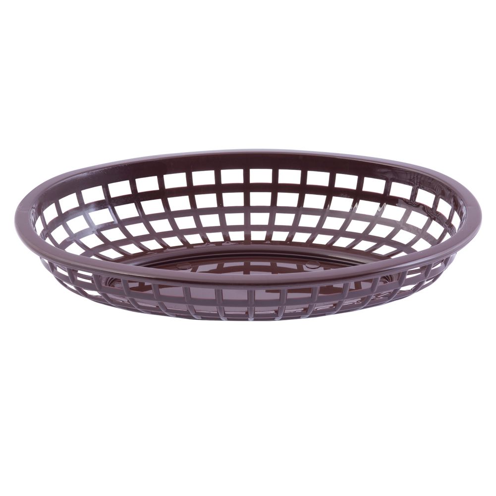 Tablecraft Brown Polyethylene 9-3/8" x 6" Oval Basket