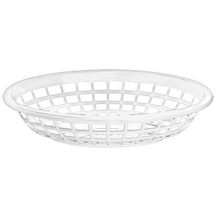 G.E.T. White Plastic 9.5" Oval Traditional Basket