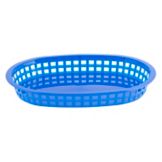 Tablecraft 10-1/2" Royal Blue Oval Chicago Platter Basket