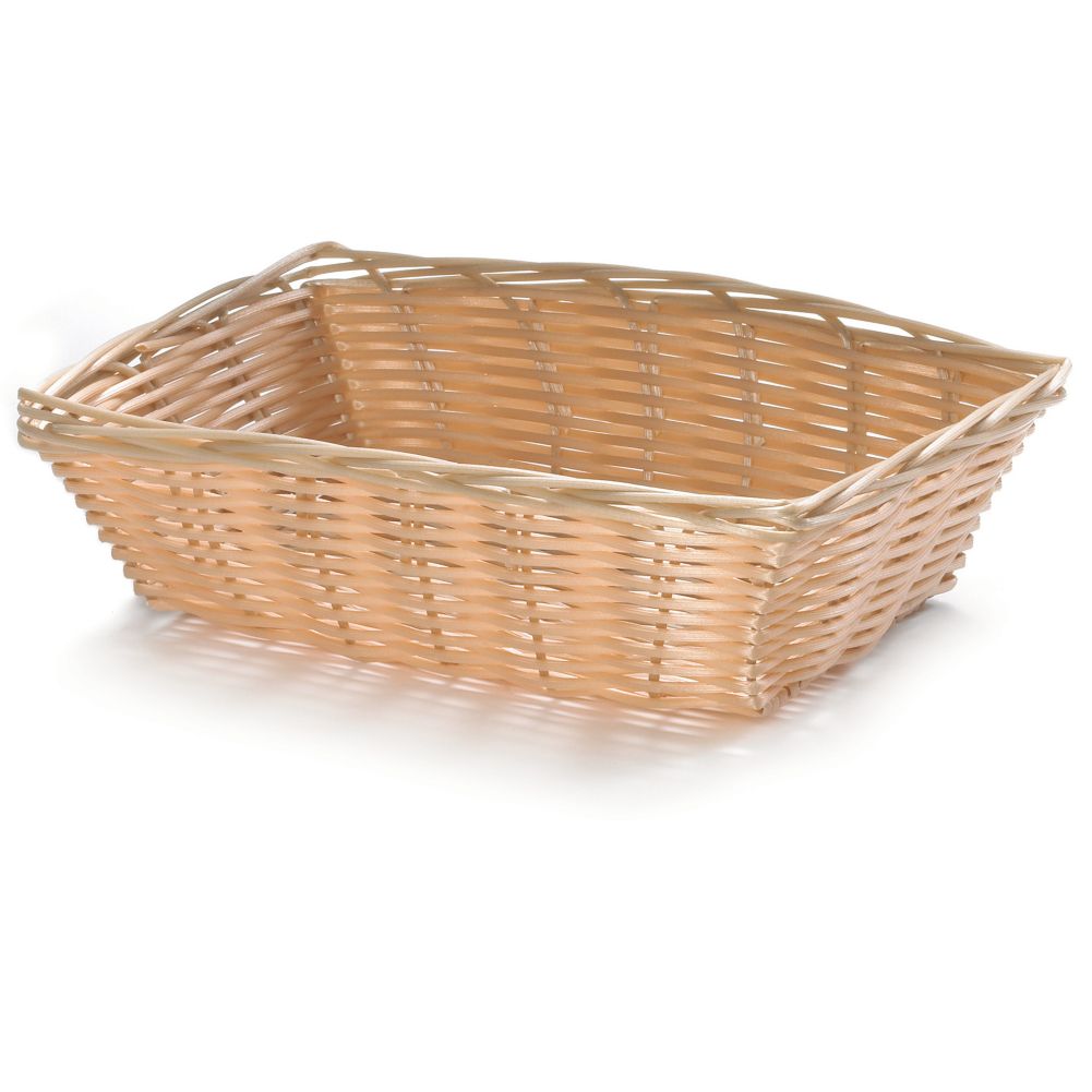 Tablecraft 9" x6" Rectangular Hand-Woven Plastic Basket