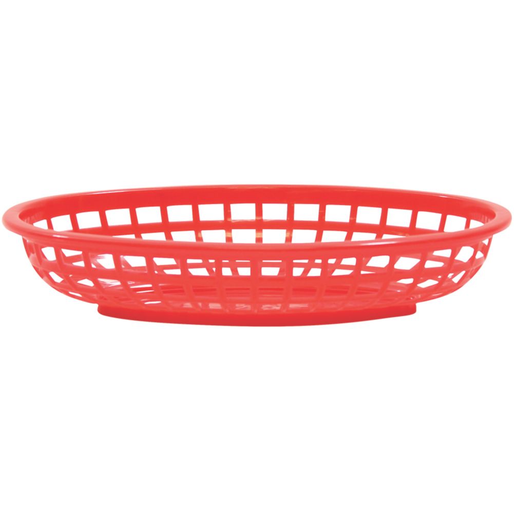 Tablecraft Red Polyethylene 9-3/8" x 6" Oval Basket