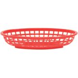 Tablecraft Red Polyethylene 9-3/8" x 6" Oval Basket