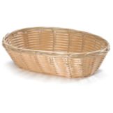 Tablecraft 9" x 6" Natural Oval Hand-Woven Plastic Basket
