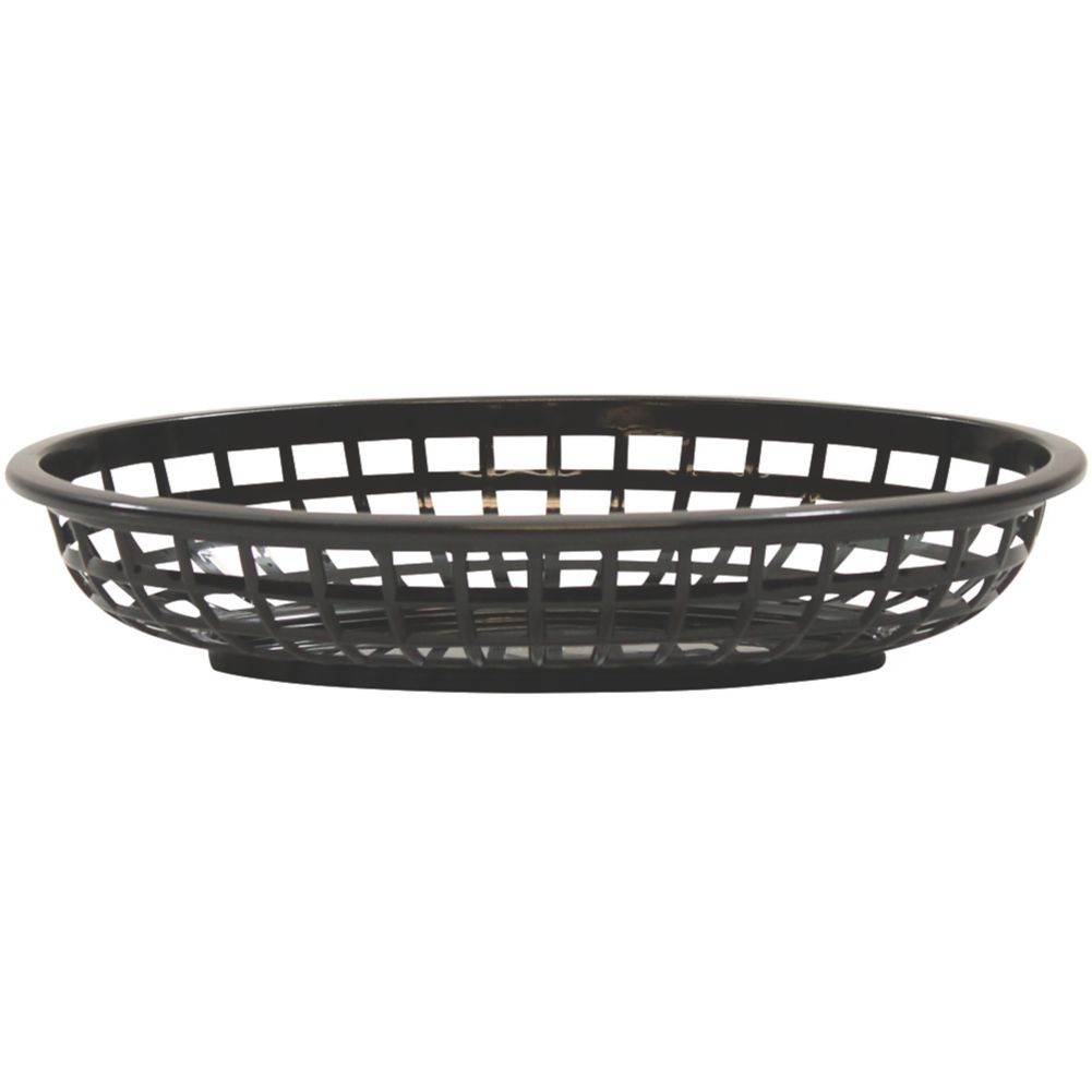 Tablecraft Black Polyethylene 9-3/8" x 6" Oval Basket