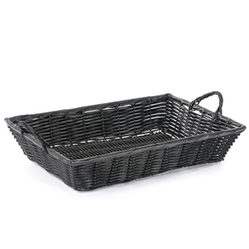 Willow Specialties 14" x 10" Black Basket With Handles