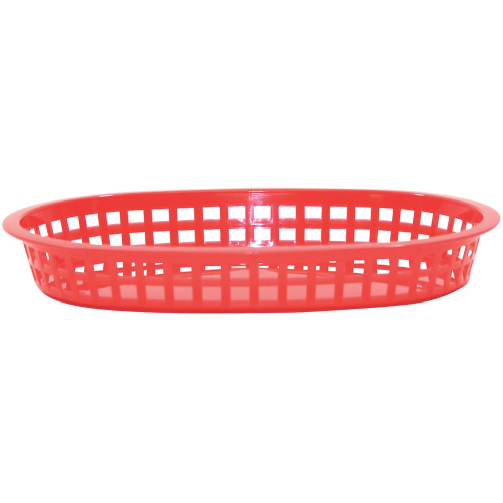 Tablecraft 10-1/2" Red Oval Chicago Platter Basket