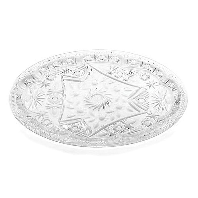 Tablecraft 20" Clear Crystalware Oval Tray