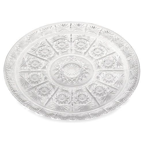 Tablecraft Clear Plastic 16" Round Crystalware Tray