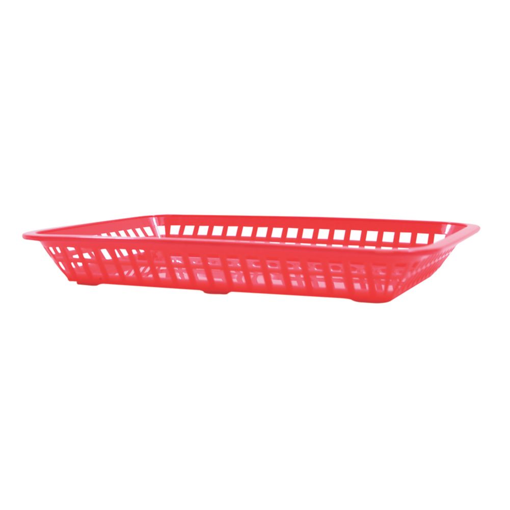 Tablecraft Red 11-3/4" Rectangular Mas Grande Platter Basket